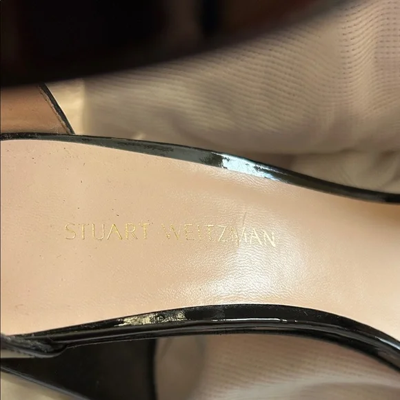 NWOT Stuart Weitzman Babette 85 Black Patent Leather Heels with dustbag - Picture 3 of 9